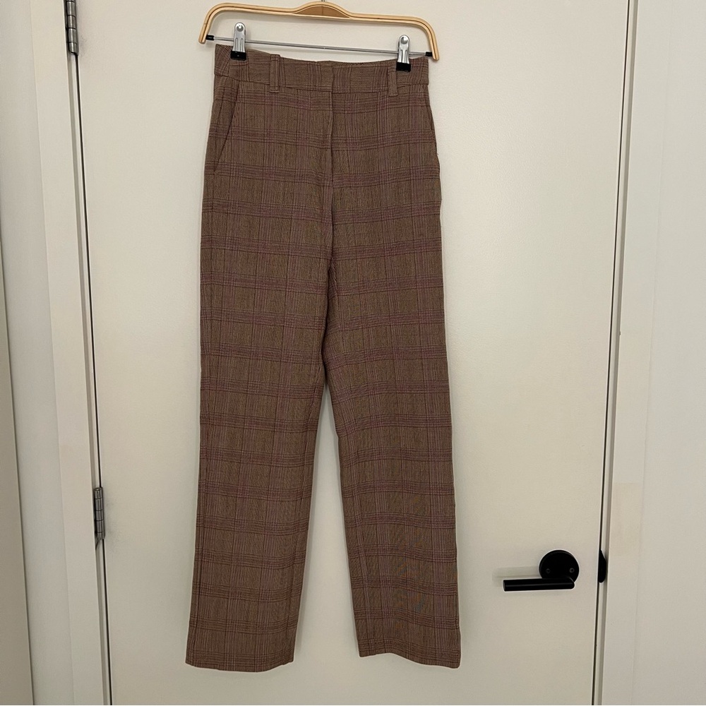 Frank and Oak Brown Plaid Pants